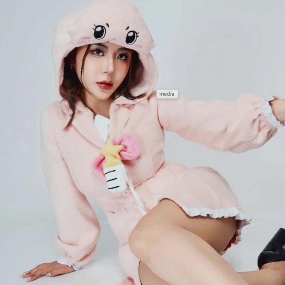 Moeflavor Chiitan Sweater Dress Hoodie Cosplay BEIGE L/XL